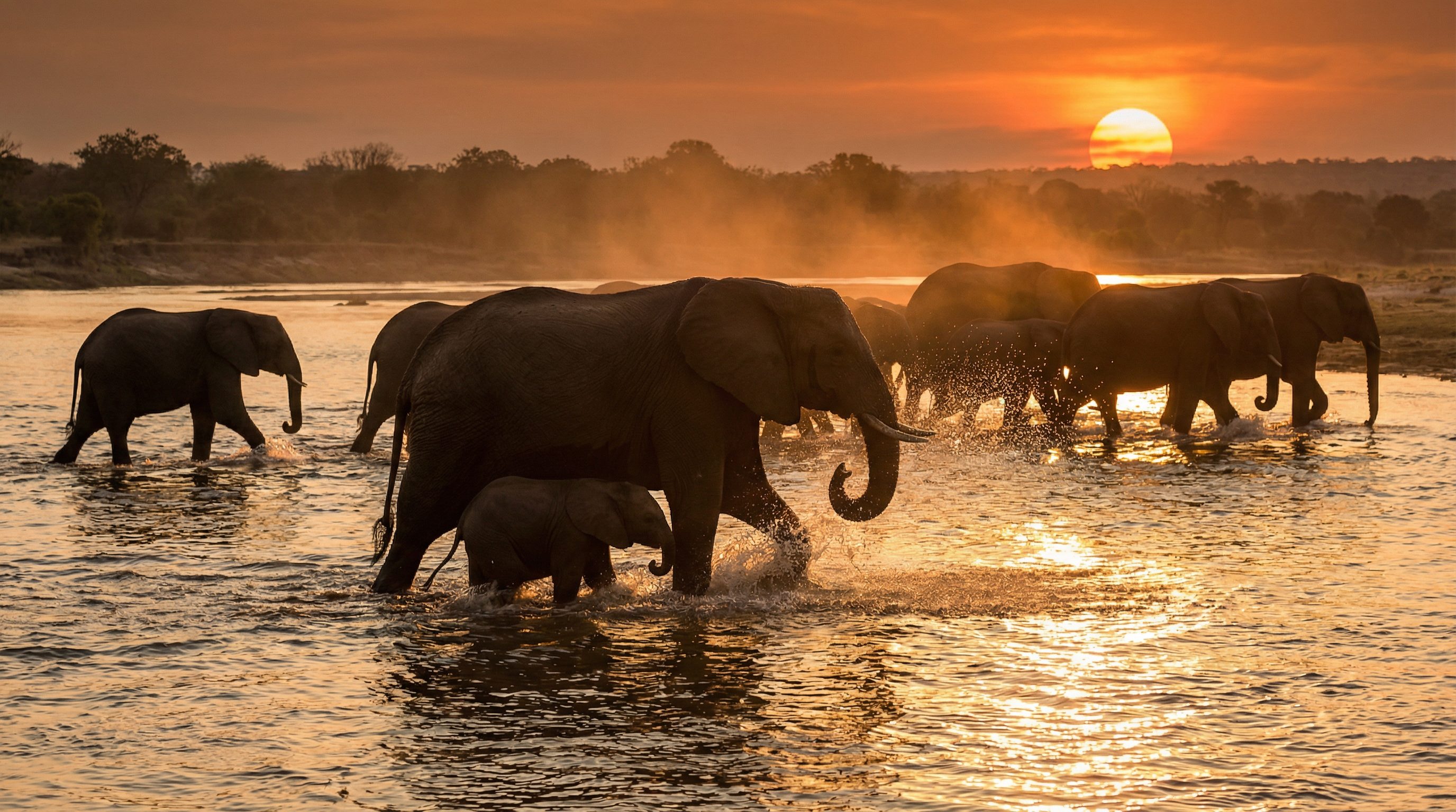 花色堂视频：非洲象群迁徙视频