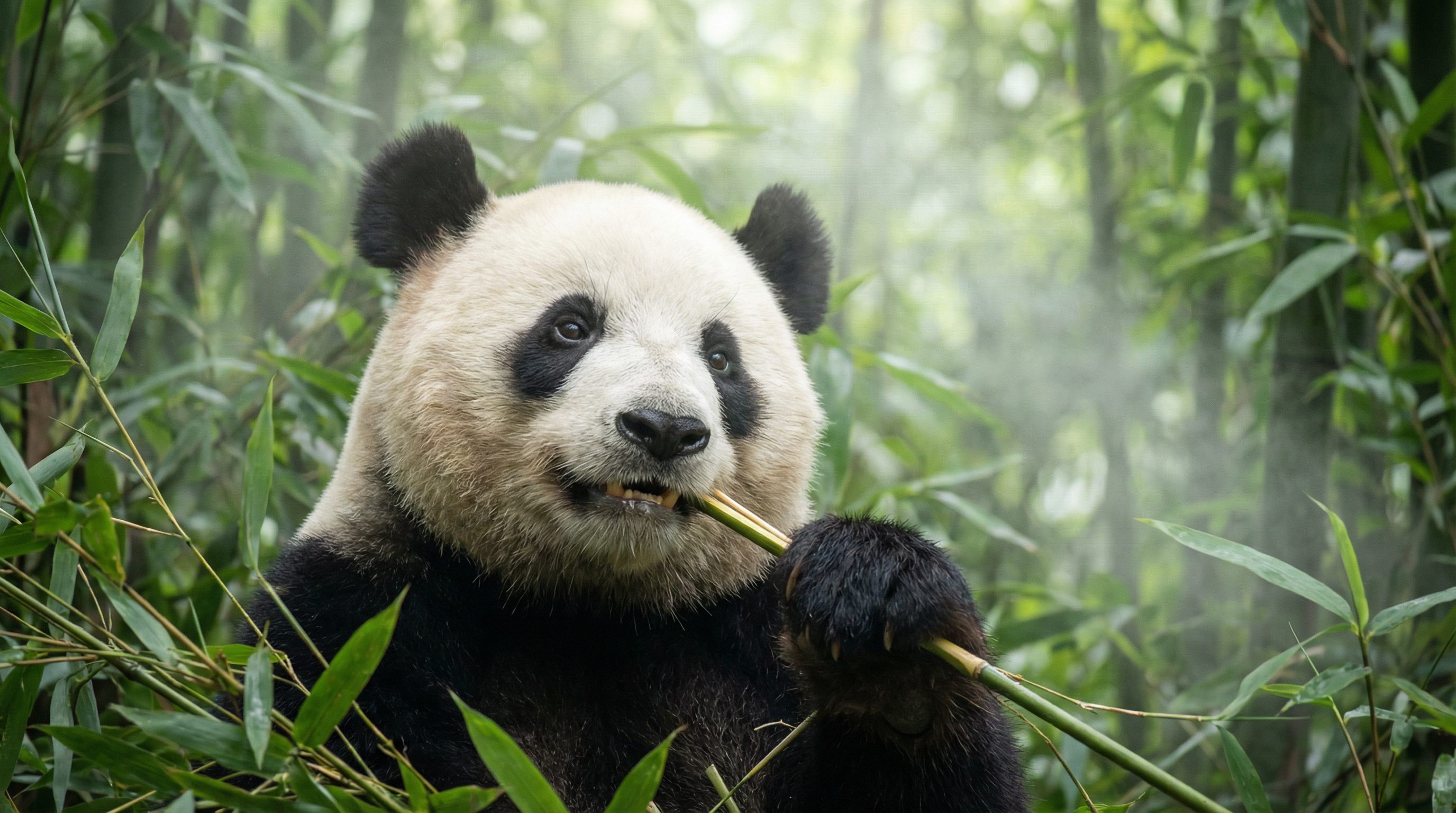 花色堂视频：大熊猫吃竹子视频教程